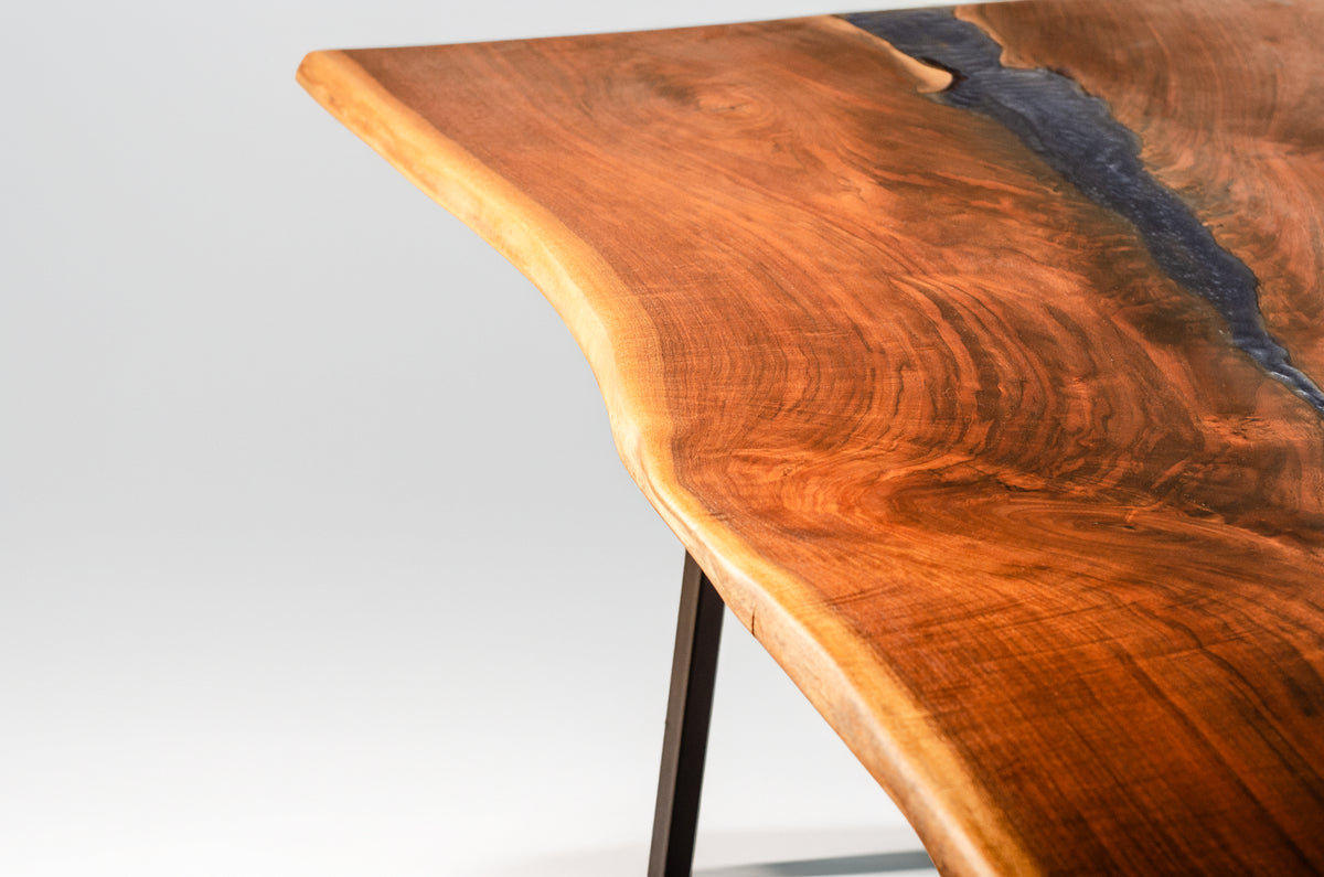 African Walnut single-trunk live-edge dining table, handcrafted by NAKA Furniture in Paarl (1 of 8)